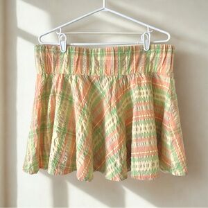 ZONE Y2K Pastel Plaid Skater Mini Skirt